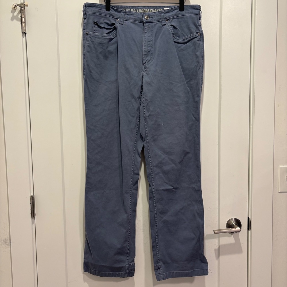 Duluth Trading Co Flex Ballroom Khakis Mens 36x34 Blue Gray Relaxed Fit Pants